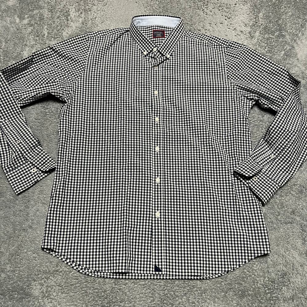 UnTuckit Shirt Mens XXL Blue Check Plaid Long Sleeve Button